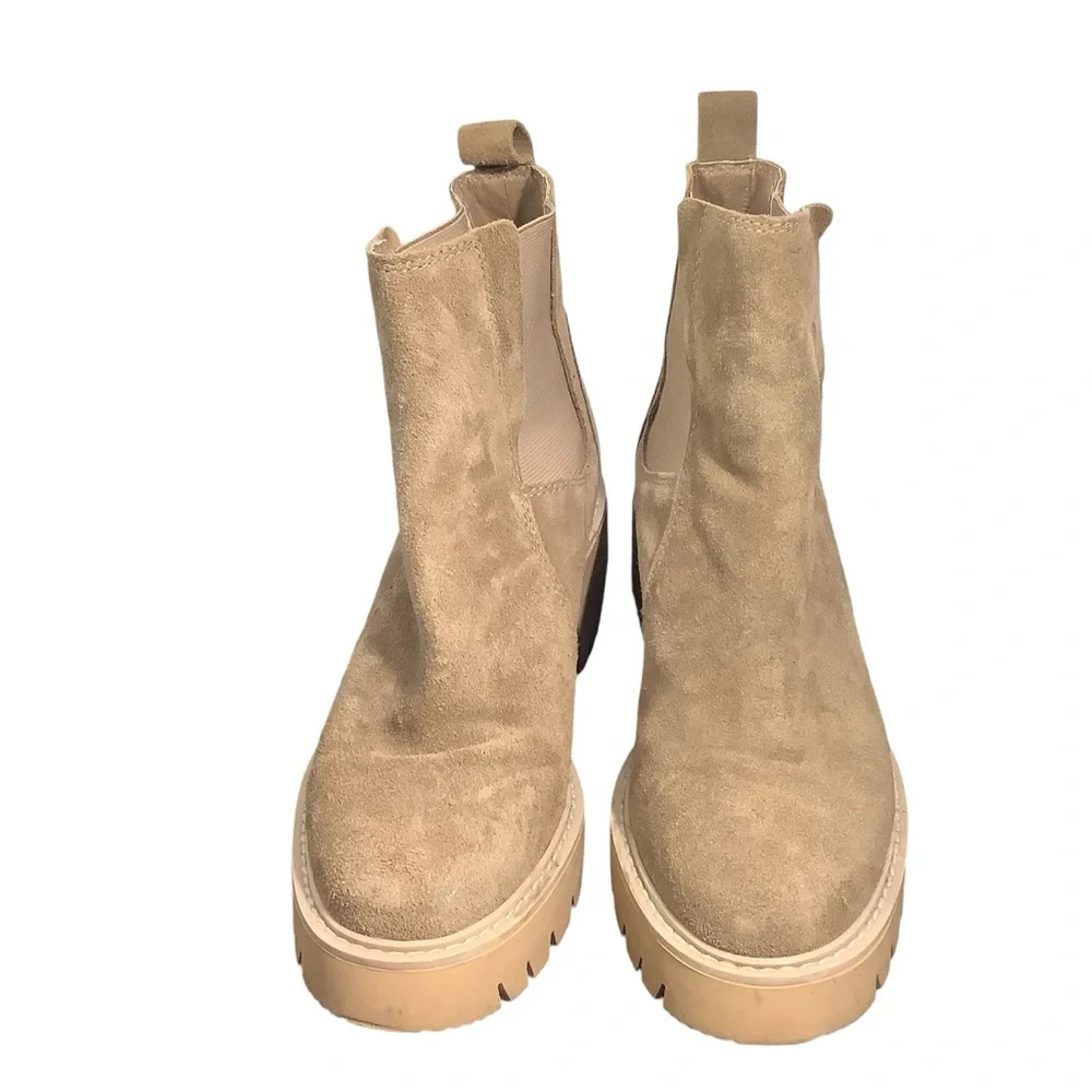 Dolce Vita Halina Chunky Platform Boots Suede Leather